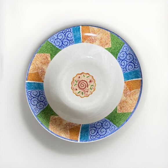 AnythingGoes by Sango Cayenne Rimmed Cereal/ Soup Bowls 7 3/4" Sue Zipkin Set 3 - Picture 4 of 5